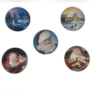*FREE WITH PURCHASE* CHRISTMAS MAGNETS (SET OF 5) SANTA CLAUS HOLIDAY DECOR